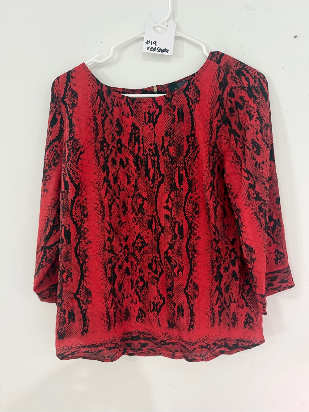 The Limited Red & Black Snake-Print Blouse